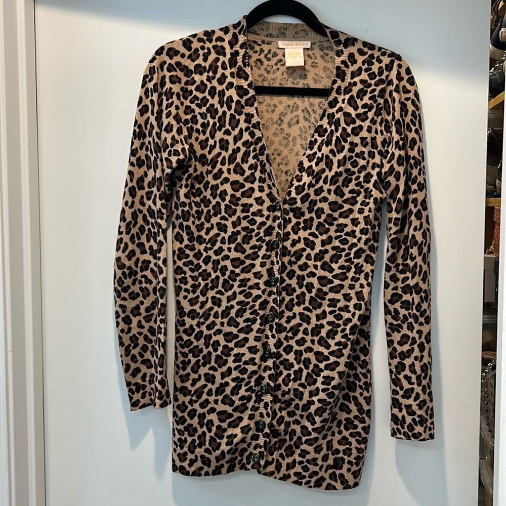 Longline leopard cardigan🐆